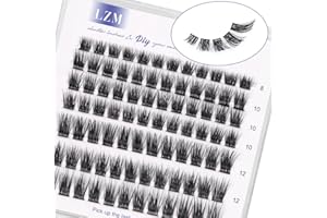 LZM Einzelne Wimpern C Curl Fake Lashes 8-14mm Falsche Wimpern Natürlicher Look Wiederverwendbar Künstliche WimpernWimpern Einzeln DIY Cluster Wimpern (Viola-mix)