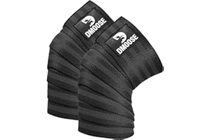 DMoose Fitness Knee Wraps for Weightlifting (Pair) - USPA Approved 78" Cotton Straps for Powerlifting, Leg Press, Squats & Joint Stability - Reinforced Stitching Knee Wrap Support for Men & Women