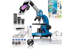 Bresser Junior BIOLUX SEL Microscope d’écolier avec Porte-Smartphone, Nombreux Accessoires et système de Zoom à lentille de Barlow, pour Enfants, débutants et Adultes
