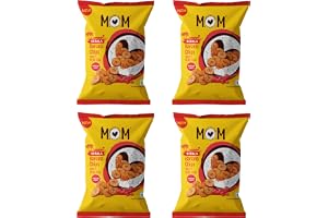 MOM - Meal of the Moment, Peri Peri Banana Chips (Pack of 4), 75g each / 80g each, Cholesterol Free Super Thin & Crispy No Artifical Flavours Zero Trans Fat