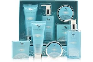 MOKSHA BEAUTY Spa Gift Sets For Women - Ocean Bath Sets for Women Gifts; Birthday Pamper Gifts For Women has Shower Gel, Body Lotion, Soap and Bath Salts; Gift Sets For Women; Mothers Day Gift Set