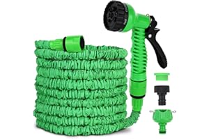 LYFEESIS Gartenschlauch Flexibel 30m/100ft, Flexibler Gartenschlauch 3/4 und 1/2 Zoll Wasserschlauch Flexibler mit 7 Strahlarten, Dehnbarer Garden Hose für Gartenbewässerung, Autowäsche, Yard