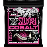 Ernie Ball S&uuml;per Slinky Kobalt Elektro Gitar Telleri 3'L&uuml; Paket, &Ouml;l&ccedil;&uuml; 9-42