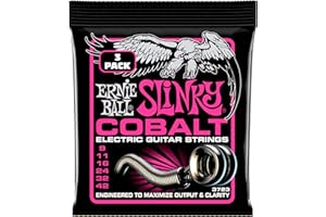 Ernie Ball Super Slinky Cobalt struny do gitary elektrycznej, 3 sztuki, grubość 9-42