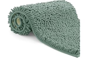 POLIGONO Alfombra baño de Microfibra, Alfombrilla de Pelo,Longitud 40 x 60 cm, Suave, Antideslizante,Verde Agua