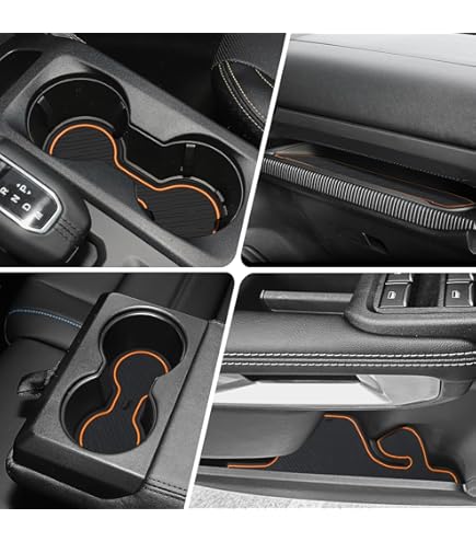 Tapis Caoutchouc Anti-dérapant Ford Ranger T9 2023-2024 - Pour Console, Accoudoir, Porte-gobelets - Noir