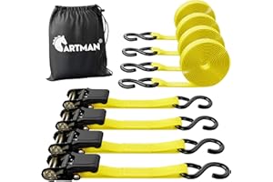 CARTMAN Spanngurt mit Ratsche, Gelb, 4pk