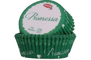 Graziano, Pirottini per Dolci in Carta da Forno, Decorati con Delicati Motivi e con Scritta "Promessa", Ideali per Creare Dolcetti in Occasione di Feste, 40 Pezzi