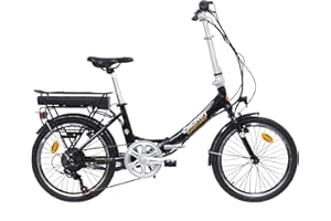 DENVER Discovery E2000 Rear Motor 6V, Bici Elettrica Pieghevole 20', Colore Nero Lucido Unisex, 20