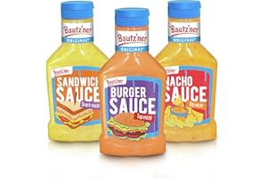 ‎BAUTZ'NER Bautz'ner Snack Saucen 3er Bundle – 3 × 300 ml – Bundle bestehend aus Sandwich-, Burger- & Nachosauce – Glutenfrei & ohne Geschmacksverstärker – Dips & Saucen für Wraps, Pommes, Snacks & mehr