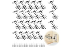 APACALI 24 PCS Kitchen Cupboard Hinges, Kitchen Cabinet Hinges with Screws, Full Overlay Cabinet Hinge, Soft Close Hinge for Kitchen Cupboards, Bathroom Bedroom Dining Room, Silver