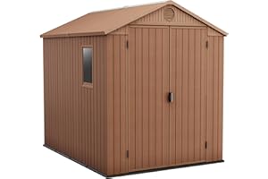 Keter - Casetta da giardino Darwin, 6 x 8 adatta per organizzare lo spazio nel tuo giardino, colore: Marrone 190 x 244 x 221 centimetri (K249668)