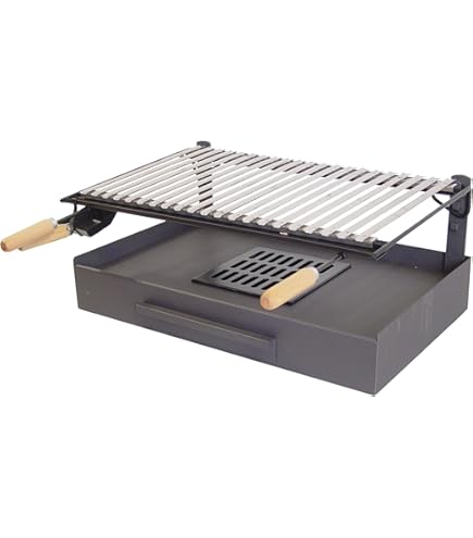 Barbecue IMEX EL ZORRO Con Cassetto E Griglia Zincata - 46x41x35 Cm, A Carbone O Legna, Nero - Foto 12