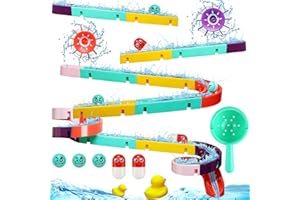 JOITALE Badewannenspielzeug Kinder, 44 STK Kugelbahn Badespielzeug ab 3 4 5 6 Jahre, DIY Murmelbahn Badewannen Spielzeug mit Saugnäpfe, Wasserspielzeug Badespaß Geschenk für Mädchen Junge ab 3