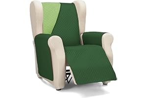 Martina Home Cubre Sofá Acolchado, Verde/Botella, 1 Plaza/Relax (Diamond)