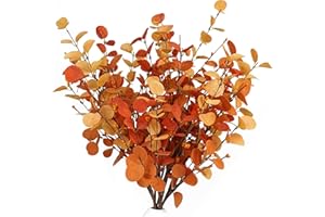HomeKaren Herbststiele, künstliche Eukalyptus-Herbstblätter, 69,8 cm, Herbst-Blumen-Plektren, Herbstzweige Dekor für Vase, Herbstvasenfüller, Dekoration, Innenbereich, 6 Stück