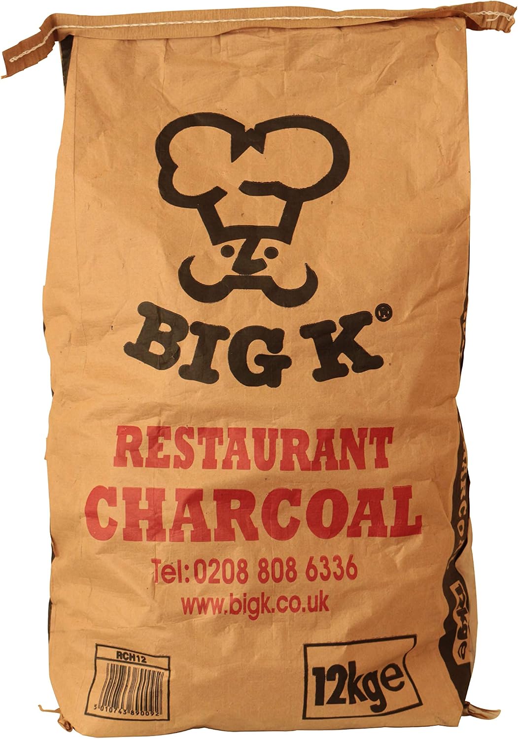 Big K Chilla-Grilla Restaurant Grade Charcoal, 12kg Bag Lumpwood Charcoal