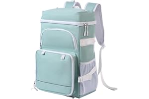 DEWUR Zaino termico, da 35 l, impermeabile, con apribottiglie, per picnic, campeggio, spiaggia, escursioni, viaggi, shopping