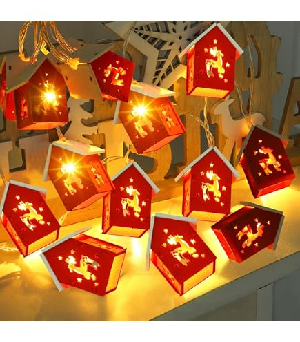 Weinachtsdekorationen Draußen Cailiya Weihnachten Lichterketter, 2M 10 LED Weihnachtsmann Balkon Weihnachtsdeko