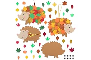 DKINY 12 Stück Igel Bastelsets für Kinder, Igel Mix & Match Deko Anhänger, Kreative Kunst und Bastelbedarf zum Basteln und Dekorieren, Ideale Hängende Deko in Herbst Ostern Frühling