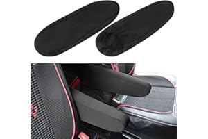 BOHUIZ 2 Stück Auto Armlehnenbezug für Vordersitze, Armlehnenschoner Universalgröße Armlehne Auto für Auto, SUV, LKW und Van (Schwarz)