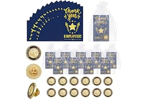 Yuecda 12 Sets Employee Appreciation Gifts Bulk 12 Employee of The Month You Make A Difference Lapel Pin 12 Cards 12 Bags Thank You Recognition Gifts for Employees Volunteer