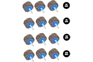 LINE10 Tools 12pc Flap Sanding Wheels for Drill and Die Grinder Wood and Metal, Assorted Kit Comes in 60, 80, 100, 240 Grit