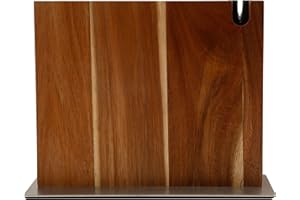 CASSARY Porte couteaux aimanté cuisine XL avec aiguiseur. Support couteaux cuisine fabriqué en bois massif. Rangement couteaux cuisine robuste et élégant. Bloc de couteaux de cuisine magnetique. (Acacia)
