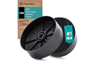 FilterBase® Kolfilter 2-pack Ø 125 x 42 mm för AEG Electrolux ECFB03, 33005513, Faber F21, F23