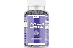‎NEW NATURE Lions Mane Gummis - Hericium Erinaceus Gummibärchen mit Beerengeschmack - Löwenmähne Pilz - 1000mg Lions Mane Mushroom pro Portion - 60 Vegane Gummis