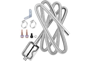 Fentar Tubo de Escape del Calentador Diesel, 200CM Tubo de Escape de Acero Inoxidable, Flexibilidad Tubo de Escape del Coche, Anticorrosión Escape del Calentador Diésel Clip Manguera con Silenciador