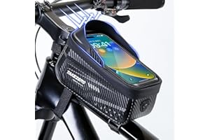 CHICLEW Borsa Bici Telaio Impermeabile, Porta Telefono Cellulare Bici MTB con Grande Capacità, Borsa Manubrio Bici con Sensibile Touch Screen da 0,25mm per Smartphone da 6,8''