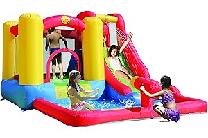 Happy Hop Gioco Gonfiabile Wet&Dry Art. 9271N Salta & Splash con Cannone SPARA Acqua Happy Air