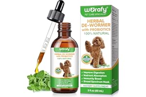 BIBONSE Wurmkur Hund Tropfen 60ml, Kräuterentwurmer mit Probitika, W-urmkur für Hunde, Fördert Die Darmgesundheit, Stärkung Der Immunität, Anti-para-siten, Breites Spektrum Kräuterergänzung, Geeignet für All