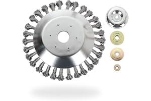 AHUNTTER 8" Knotted Wire Grass Trimmer Cutter Head, Cone Steel Wire Wheel Garden Weed Brush for Lawn Mower Strimmer Head Weeding Tray for Angle Grinder Grass Trimmer Brushcutter Attachment Rotating Replacement