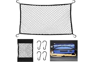 ‎KASURE KASURE Gepäcknetz Auto, 80 X 100 cm Kofferraumnetz Mit 4 Karabinern, Kann Auf 144 X 180 cm Kofferraum Netz Erweitert Werden, Passend Für Die Meisten Kofferraumnetze Autos, Festes Gepäck