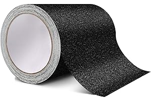 CACTIYE Anti-Rutsch-Griffband, schwarz, hohe Zugkraft, Rutschfeste Unterlage, Starkes Klebeband für Treppen, Treppenstufen, Außen- und Innenbereich, schwarz