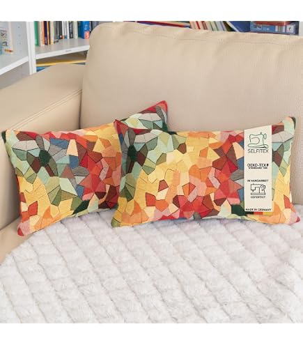 BUTLERS Dekokissen "Pilze" 45x45 Cm - Besticktes Zierkissen Mit Füllung, Baumwolle-Polyester, Für Sofa & Wohnzimmer