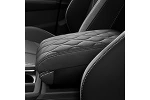 ‎POKSRI POKSRI Armlehnen Polster Auto PU-Leder, schwarzes mittelkonsole Auto Box Matte, Fahrzeug Armlehnenkissen Schutz, Memory Foam Kunstleder, Konsolen-Handauflagekissen (sizeA 30x15x4.5cm)