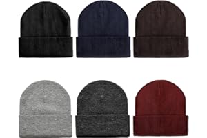 Geebuzz 6 Pack Winter Hats for Women Men Comfortable Breathable Slouchy Beanies Soft Warm Knitted Hats Unisex Skull Beanie Caps