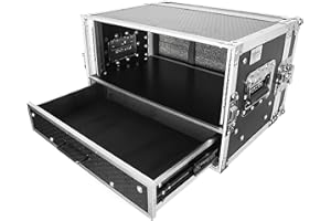 Music Store Pro Case 4HE Combo - 19" DD, Robustes Holz-Rack für Transport von Funkmikrofonen und Headsets, 30cm Einbautiefe, Butterfly-Verschlüsse, Klappgriff, Stabiler Aluminiumprofilrahmen, Ohne