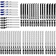 SYOSI 52 Piece Jigsaw Blade Set for Saw in Metal, Professional Jigsaw Blades for Wood, Plastic and Metal (10 Models)