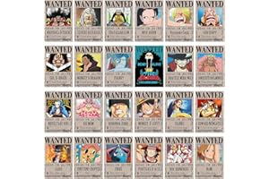 FISAPBXC Póster de Anime de One Piece Póster de One Piece de Luffy Bounty Wanted Póster Artístico para El Hogar Sala de Estar Dormitorio Póster Decorativo de One Piece de Pintura 29 x 20 cm 24 Piezas