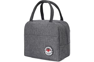 NHHEO Borsa Frigo Piccola, Borsa Frigo Piccola Pranzo Ufficio, Borsa Termica Piccola, Borsa Termica per Ufficio Lavoro Scuola Viaggi Campeggio All'Aperto Picnic (Grigio 6L)