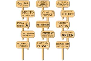 arricraft 15 pezzo di Marcatori di Piante Divertenti, Pali Da Giardino In Legno Etichette Da Giardino Tipo T Segni Divertenti Da Giardino Indicatori di Piante per Erbe Da Seme