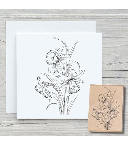 NEWSTAMPS Magnolien Stempel Groß - Holzstempel Für Karten Basteln Scrapbooking