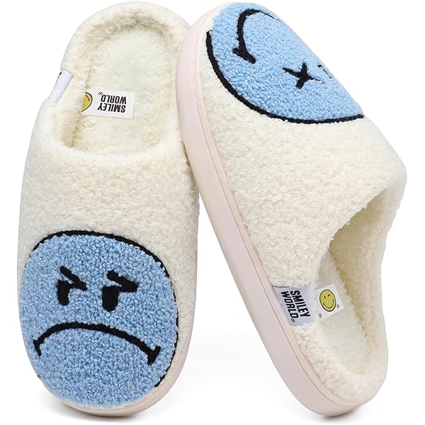 Thu!s dames teddy pantoffels met smiley wit online bestellen