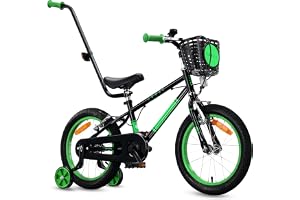 SUN BABY LOVEL barncykel 14/16" | För 3–6 år, max. 50 kg, stödhjul, korg, ringklocka och kedjeskydd