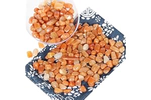 ORIENTREA Chips de Cristal de Aventurina roja Piedra triturado Natural de 500g, Cristales curativos a Granel, Piedras Preciosas de Cristal triturado para Manualidades, Hermoso Paquete para Regalo