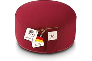 Navango® Cuscino Meditazione Zafu Zen | Cuscino Rotondo Yoga | Altezza Seduta 15 cm, Imbottitura 100% Pula di Farro | Cuscino da Pavimento | Rivestimento in Cotone Lavabile | Cuscino Yoga Meditazione